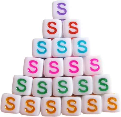 Vista 27 de Xeahung 200 cuentas de letras acrílicas cuadradas multicolor para hacer joyas, llaveros de bricolaje, collares, pulseras, decoraciones