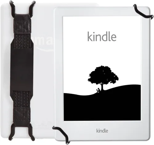 Vista 5 de Soporte universal antideslizante para correa de mano con soporte de cinturón de cuero ajustable, para lectores electrónicos Kindle de 6 pulgadas