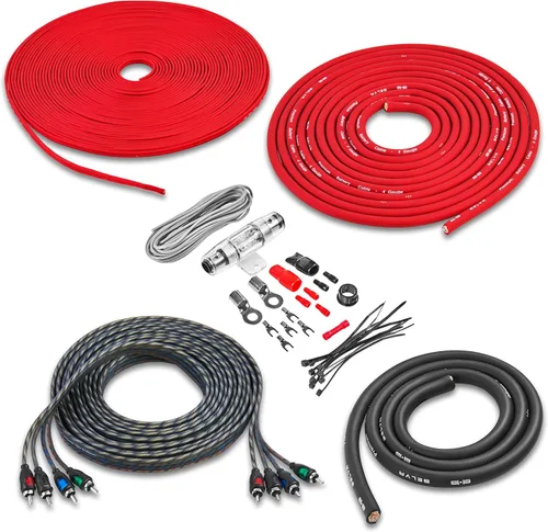 Vista 14 de Belva True 1/0 Calibre AWG Premium CCA Kit Completo de Cableado de Amplificador con Cable RCA OFC de 2 Canales - BAK02BL Azul