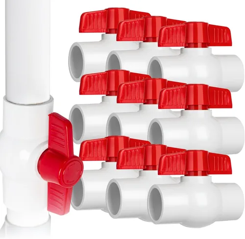 Vista 9 de 6PCS 1" válvula de bola del PVC, zócalo de las válvulas de bola del cierre con la manija en T azul Heavy Duty Slip PVC Valve, PVC Pipe Fitting for
