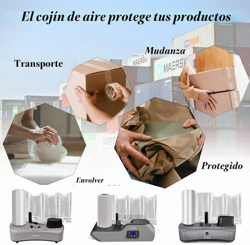 Vista 7 de Película de cojín de aire 72002 - Rollo de embalaje de bolsas de burbujas de aire, 1 rollo de embalaje de 7.874 in x 3.937 in x 656.2 ft x 0.001 in