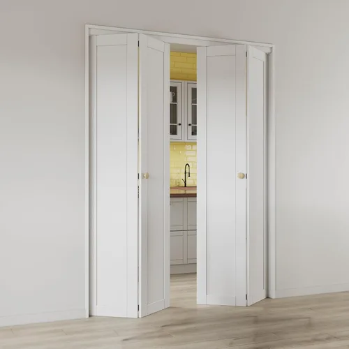 Vista 10 de Puertas plegables para despensa/armario, puerta de núcleo sólido de 24 x 80 pulgadas con perilla y kit de herramientas, puerta plegable