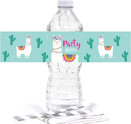 Vista 10 de Andaz Press Llama and Cactus - Colección de fiesta para baby shower, Etiqueta para botella de sidra de manzana., 1