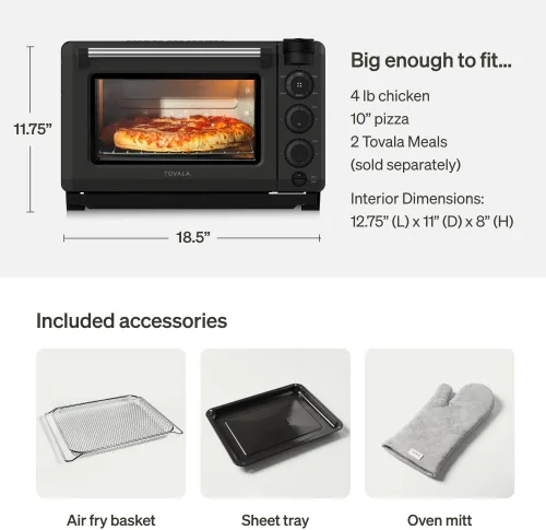 Vista 5 de Tovala Smart Oven Pro, horno de convección de sobremesa 6 en 1 - Vapor, tostar, freír al aire, hornear, asar y recalentar - horno de vapor