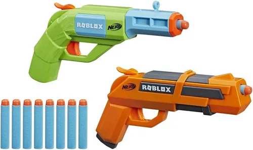 Vista 2 de Nerf Roblox Jailbreak: Armory, incluye 2 lanzadores de acción de martillo, 10 dardos de élite, código para desbloquear objetos virtuales en el juego