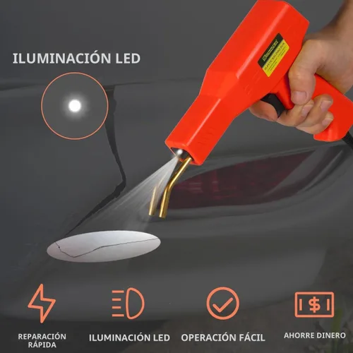 Vista 5 de Kit de soldador de plástico, 800 PCS kit de grapadora caliente para reparación de plástico para reparación de grietas de parachoques de automóvil