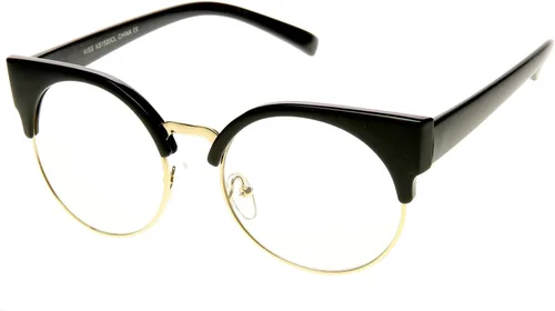 Vista 2 de zeroUV Womens Half Frame Semi-Rimless Clear Lens Cat eye Round Glasses