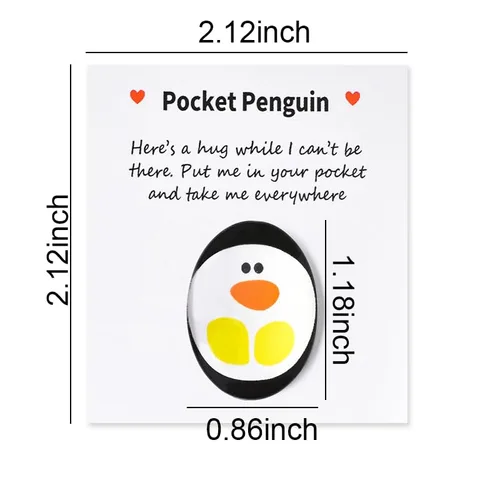 Vista 2 de Lindo pingüino de bolsillo Hug Miss You, regalos para nieta, nieto, regalos de cumpleaños para adolescentes, niñas, niños, mejor amigo, recupérate