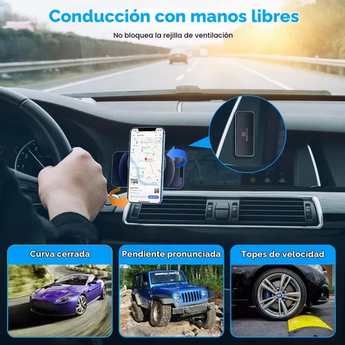 Vista 8 de Soporte de auto para teléfono magnético WizGear, soporte de montaje magnético para tablero de auto, plano rectangular, para teléfonos celulares