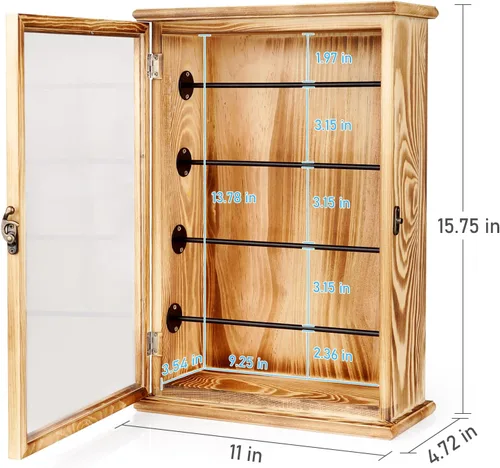 Vista 2 de Estuche de almacenamiento de señuelos de pesca, gabinete de pared, caja de aparejos organizador, regalos de pesca para hombres con puerta