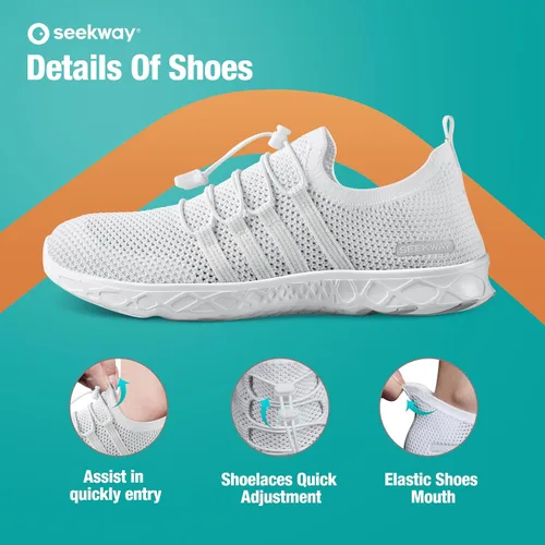 Vista 4 de SEEKWAY Zapatos de agua para hombre y mujer, secado rápido, zapatos acuáticos descalzos, playa, caminar, kayak, canotaje, deportes acuáticos SP006