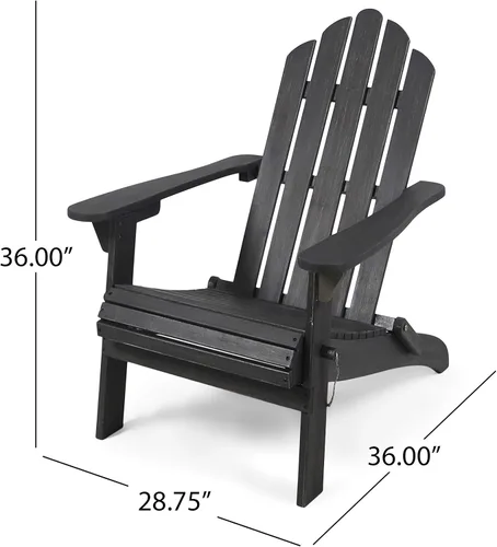 Vista 3 de Christopher Knight Home Cara Silla Adirondack plegable de madera de acacia para exteriores, acabado azul