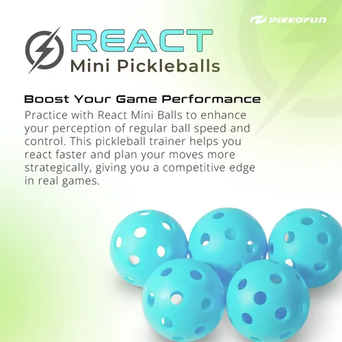 Vista 2 de PIKKOFUN React Mini Pickleball Balls - 5 Pack Quiet Training Balls for Improve Hand Speed, Paddle Control and Accuracy