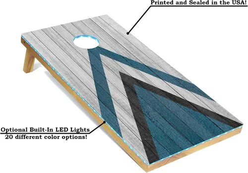 Vista 2 de Tailgating Pros Tablas de Cornhole livianas – Juego de cornhole de 4 x 2 pies con diseño moderno de madera con funda de transporte y juego de 8