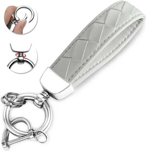 Vista 5 de Funda para llavero GMC, funda para llave con llavero de cuero, TPU suave de 5 botones, compatible con llave de automóvil Chevrolet Silverado