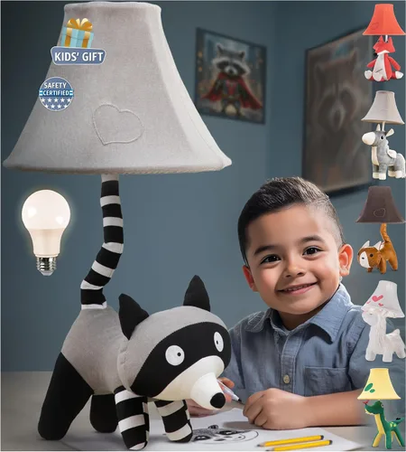 Vista 19 de Lámpara infantil de dinosaurio para dormitorio de niños, 27 pulgadas, lámpara de niños para habitación de niños, bonitos regalos de Navidad, regalos