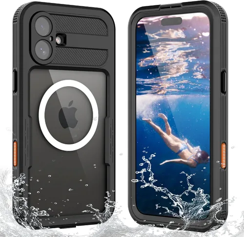 Vista 18 de Funda impermeable para iPhone 15 Plus, protector de pantalla integrado, a prueba de golpes, a prueba de nieve, a prueba de polvo, funda protectora
