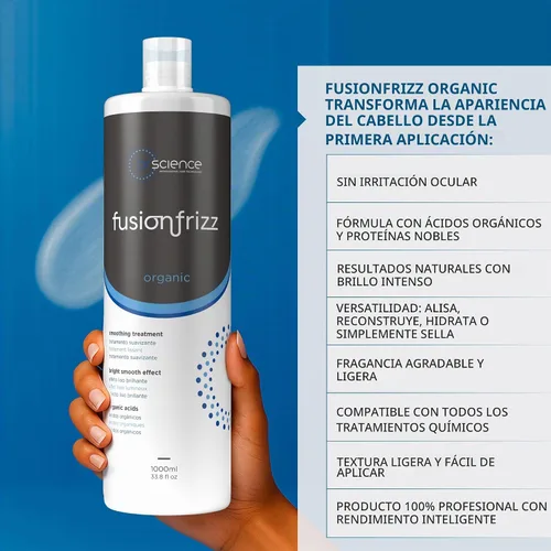 Vista 4 de Brscience Fusionfrizz Tratamiento orgánico de queratina - Solución profesional para alisar e iluminar el cabello, 3.4 fl oz