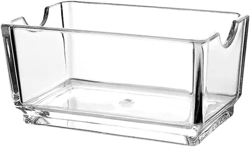 Vista 5 de Sizikato 2pcs Clear Acrylic Sugar Packet Holder Square Tea Bag Bowl, 4.3 Pulgadas 2 pzas