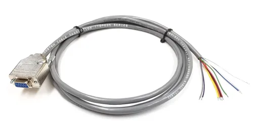 Vista 3 de Custom Cable Connection Cable serie RS232 de 6 pies DB9 hembra a extremo romo - 24 AWG con cubierta de PVC gris - Fabricado en Estados Unidos