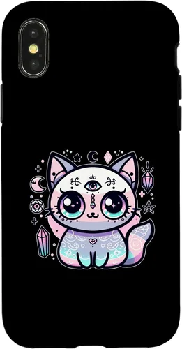 Vista 4 de iPhone 15 Kawaii Pastel Cat Ouija Creepy Occult Aesthetic Case