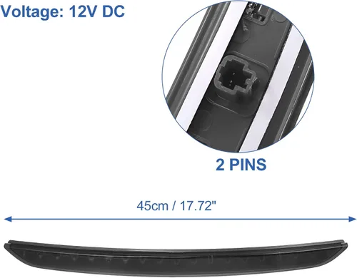 Vista 5 de X AUTOHAUX Alto nivel tercer freno trasero luz de freno 8J0945097 para Audi TT 2.0L A/T Quattro Base Convertible 2009-2011 2014-2015 Negro