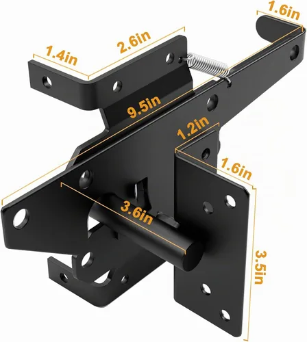 Vista 7 de WINSOON Kit de herrajes de cierre automático de acero inoxidable para puerta y pestillo, bisagras de puerta de tensión ajustable de alta