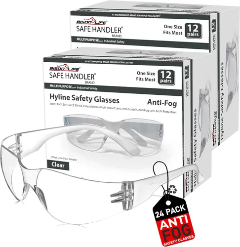 Vista 16 de SAFE HANDLER Hyline Anti Fog Color/Clear Safety Glasses, ANSI Z87.1