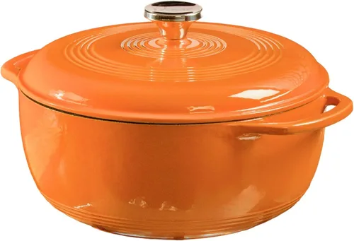 Vista 19 de Lodge - Horno holandés de hierro fundido esmaltado de 6 cuartos de galón con tapa – Asas duales – Apto para horno hasta 500° F o en estufa - Úselo