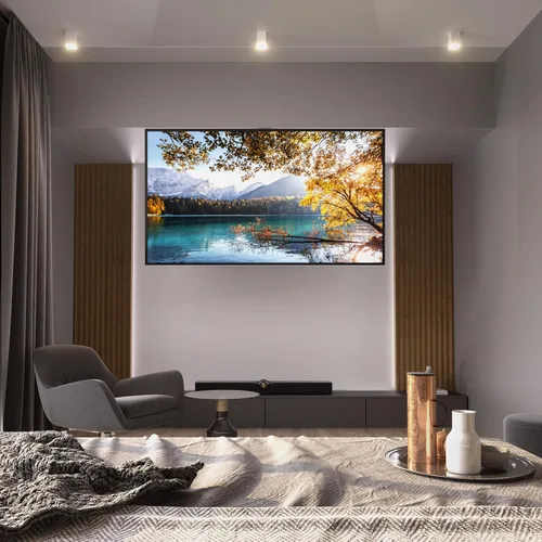 Vista 3 de Mount-It! Soporte motorizado para TV de techo – Soporte de TV eléctrico silencioso abatible para pantallas de 50 a 90 pulgadas, diseño desplegable
