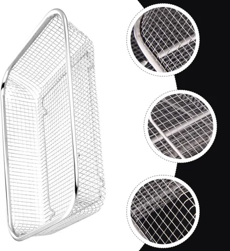 Vista 3 de BESTonZON Escurridor de mesa cuadrada Rectangular Alimentos para el hogar multifunción La bandeja de enjuague Servidor de acero Verduras Cuenca