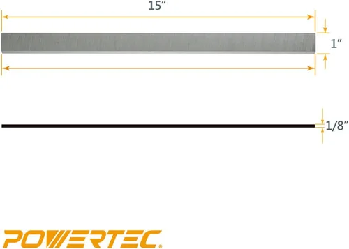 Vista 3 de POWERTEC Juego de 3 cuchillas cepilladoras de 15 pulgadas para Delta DC-380, 22-677, 22-680, 22-780X, 22-785X, 22-790X, Grizzly G1021, G0453