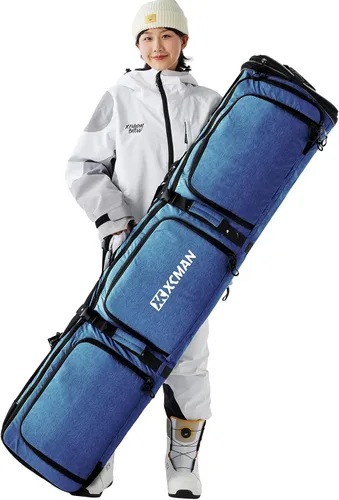 Vista 9 de XCMAN Bolsa acolchada de snowboard de longitud ajustable de 63 a 75 pulgadas, bolsa acolchada para viajes aéreos