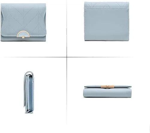 Vista 3 de Billeteras pequeñas para mujer, billetera pequeña delgada de gran capacidad, rosa (Lightpink), Cartera delgada