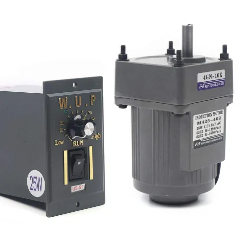Vista 13 de 15W 10K AC110V 125 RPM Motor reductor de engranajes variable ajustable con controlador de velocidad para la industria