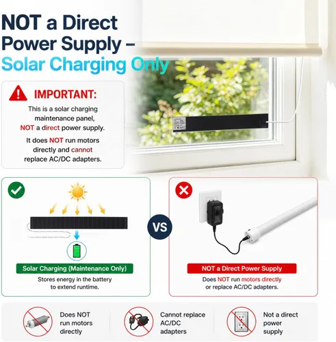 Vista 5 de Cargador de panel solar de 8.4 V para persianas enrollables motorizadas, fuente de alimentación solar de alta eficiencia de 3.5 W/11 W