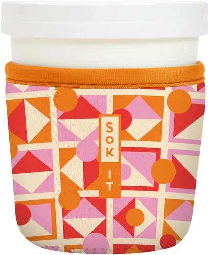 Vista 100 de Sok It IceCreamSok - Funda de neopreno aislada (flores abstractas, pintas de helado cónicas)