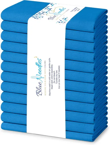 Vista 25 de Blue Needles Juego de 12 servilletas de tela sólida, 100% algodón, 18 x 18 pulgadas, lino suave, reutilizable, absorbente y lavable, ideal