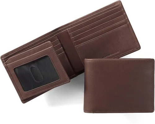 Vista 11 de Leatherology Billetera plegable de cuero para hombre con solapa para Negro Onyx