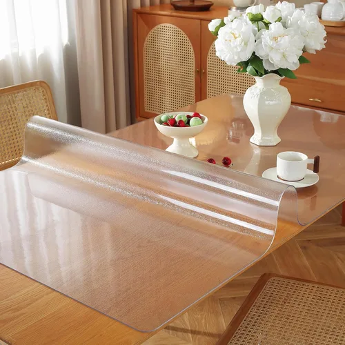 Vista 11 de Protector de mesa transparente de 14 x 24 pulgadas, 1.5mm de grosor, cubierta de mesa de plástico, protector de mesa transparente de PVC