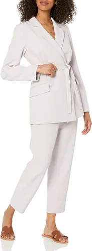 Vista 3 de The Drop Blazer con cinturón frontal cruzado Ren para mujer