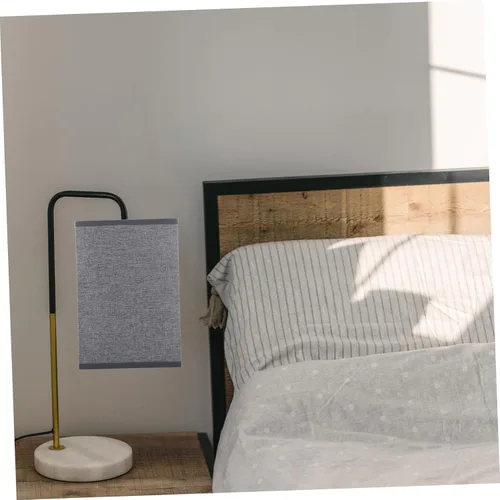 Vista 7 de Angoily Cubierta de pantalla de lino para lámpara de mesa y de pie, diseño rectangular extraíble, fácil instalación para decoración e iluminación