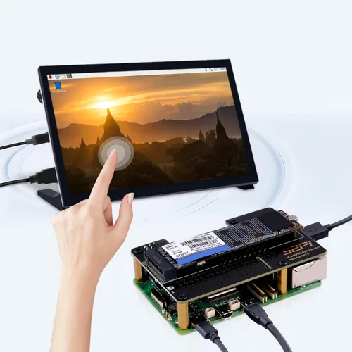 Vista 3 de GeeekPi N04 Adaptador M.2 NVMe a PCIe para Raspberry Pi 5, Soporta SSD M.2 NVMe 2230 2242 2260 2280