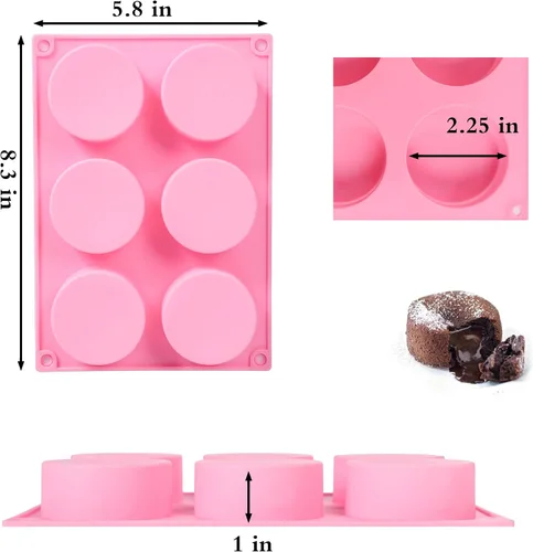 Vista 9 de TDHDIKE Moldes de silicona para galletas, moldes de caramelo cilíndricos redondos, 4