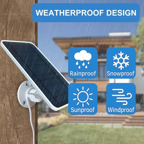 Vista 7 de DIANMU Panel solar para cámara de seguridad SimpliSafe para exteriores y serie 2, con cable resistente a la intemperie de 13 pies y soporte