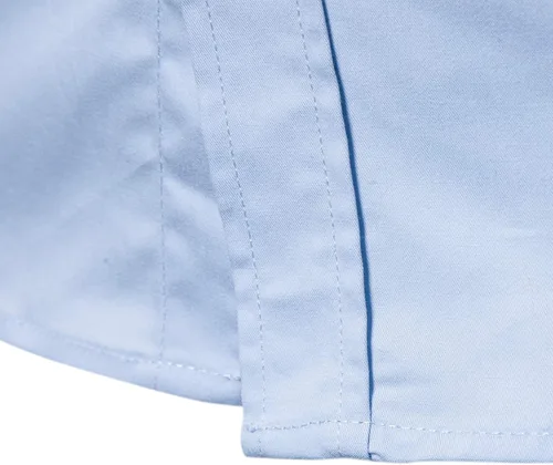 Vista 6 de LOCALMODE Camisa de vestir de algodón de ajuste regular para hombre, de manga corta, con botones