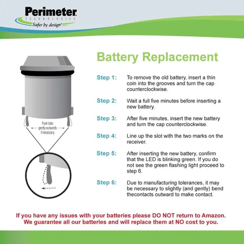 Vista 3 de Perimeter Technologies Invisible Fence - Batería compatible con collar de perro R21, R22, R51 y Microlite