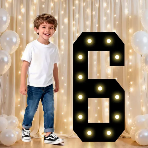 Vista 97 de Pooqla - Números iluminados negros, decoraciones de cumpleaños 50 para hombres Number 50
