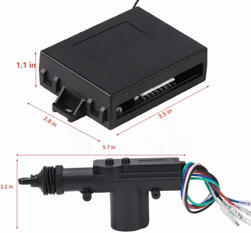 Vista 3 de Kit de sistema de bloqueo central universal de 12 V para automóvil, actuadores de bloqueo eléctrico de 4 puertas con control remoto
