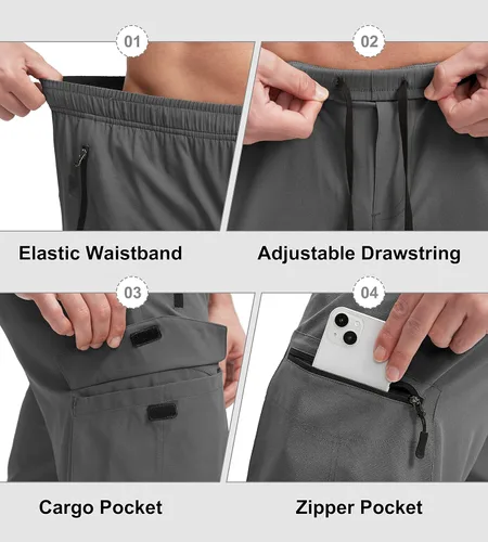 Vista 5 de Bikewa Pantalones cortos de ciclismo de montaña para hombre, con acolchado 3D, ajuste holgado, con bolsillos con cremallera